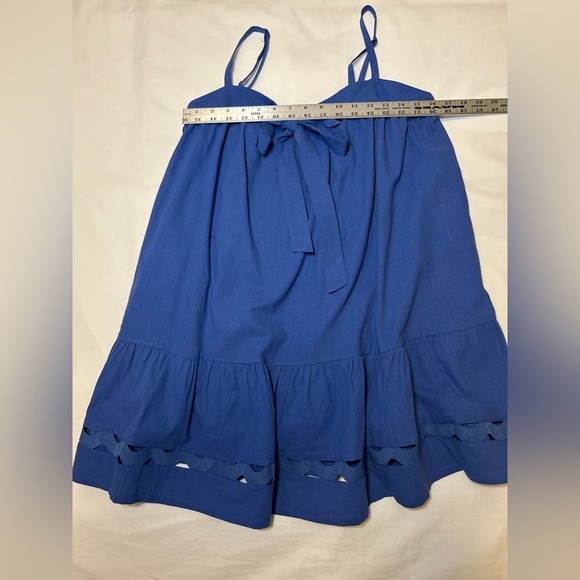 Tie Front Tunic Dress 100% Cotton Size Large Summer Adjustable Straps NWT - Picture 10 of 13